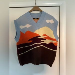 Desert mountain scene vest - never worn; Large